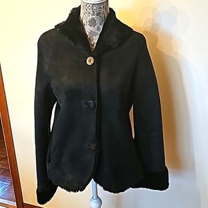 Women's genuine sheep shearling jacket